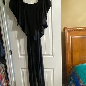 Emma & Michele Black Ruffled Jumpsuit